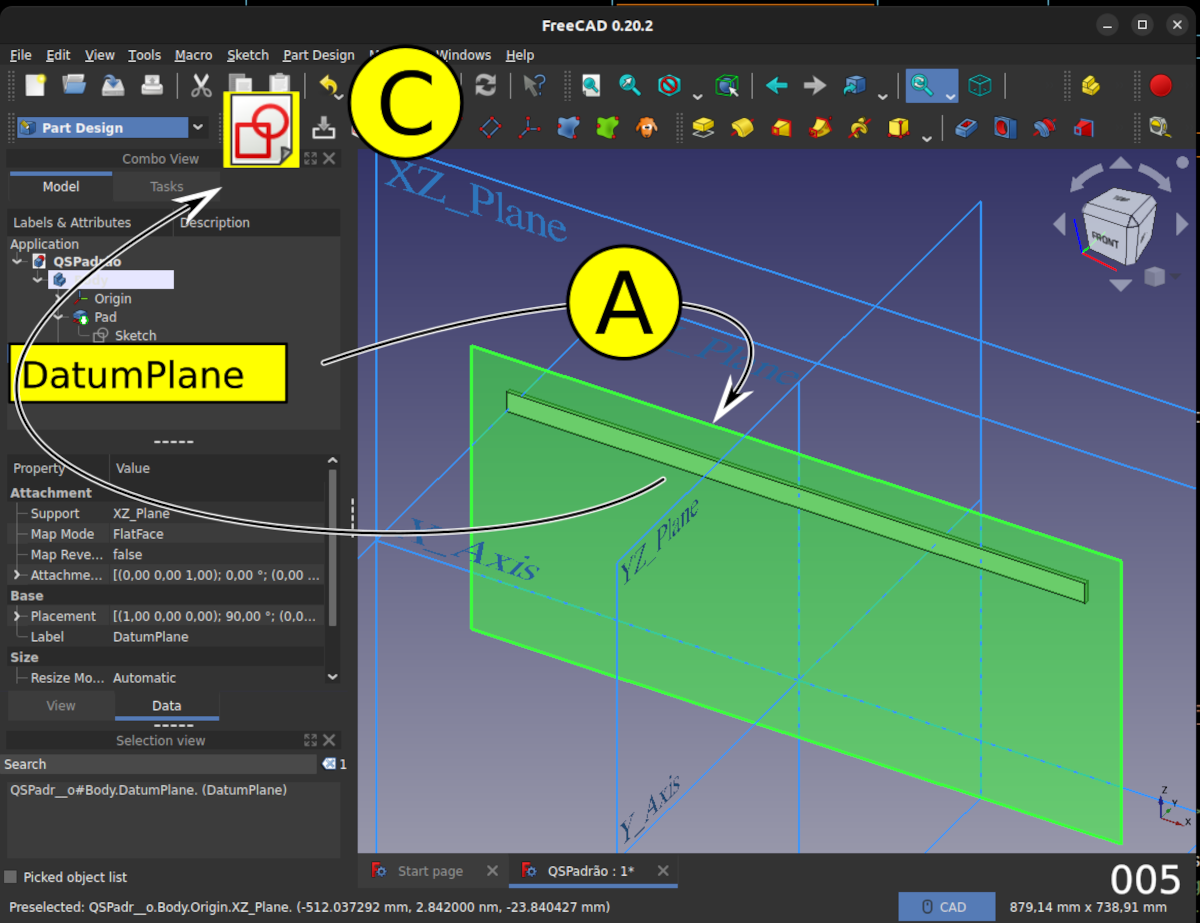 Criando ‘sketch’ sobre plano auxiliar
